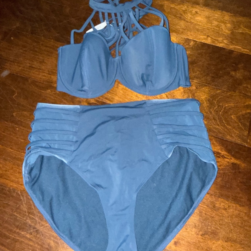 Adore Me Midnight Blue Strappy Swimwear